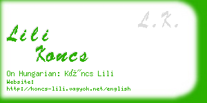 lili koncs business card